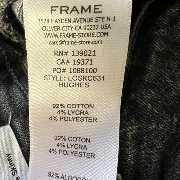 Frame Denim Womens Le One High Rise Skinny Jeans Crop Gray Hughes size 23-28 - Picture 11 of 13